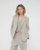 Linen Straight Blazer, Nature