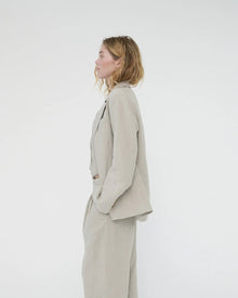 Linen Straight Blazer, Nature