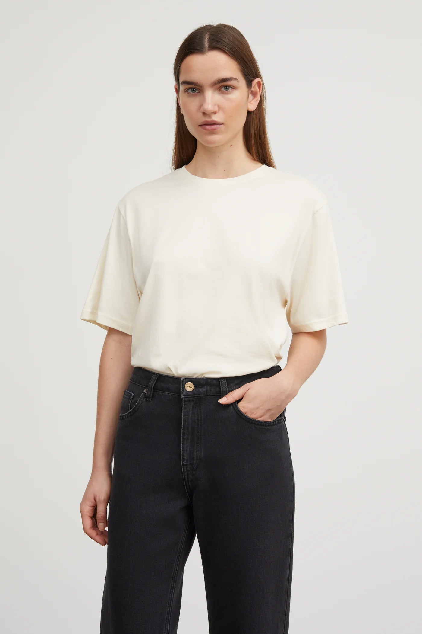 Andy Oversize Tee, Light Cream