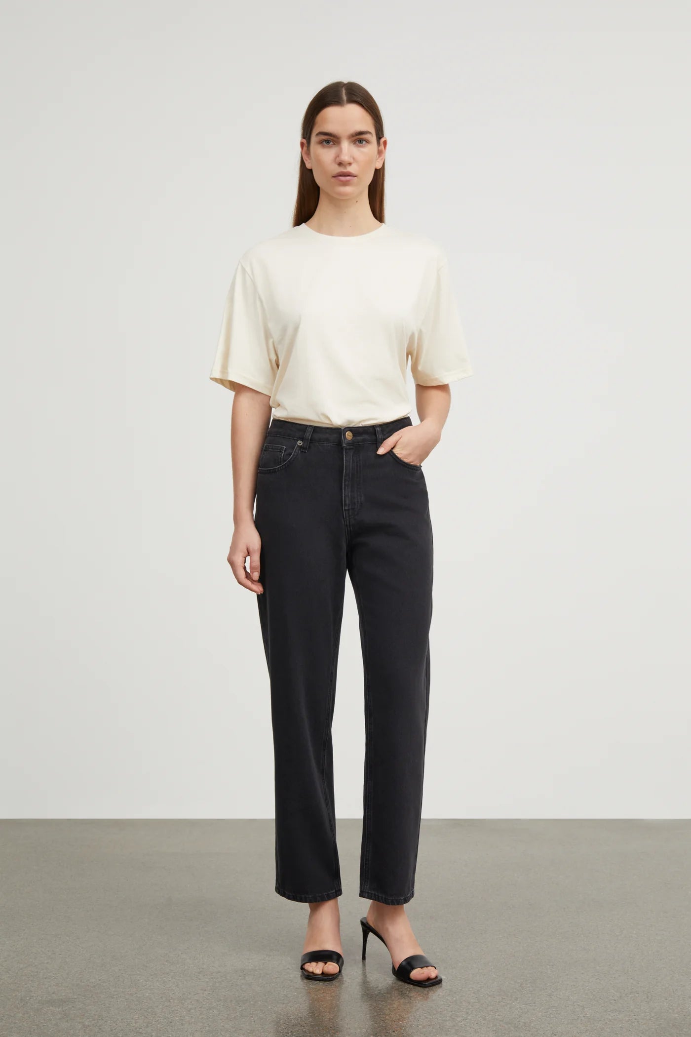 Andy Oversize Tee, Light Cream