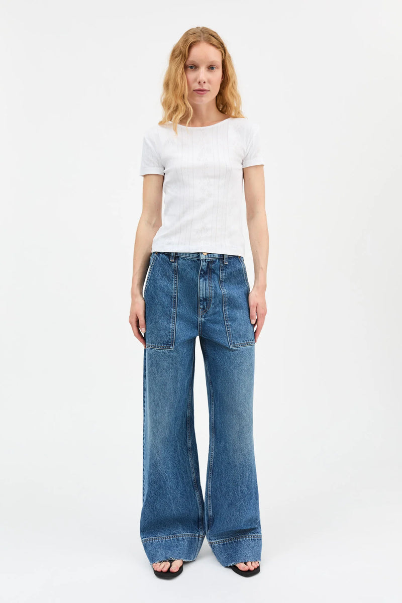 Anna Cap Sleeve tee, Optic White