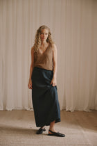 Jose long skirt, Black Washed