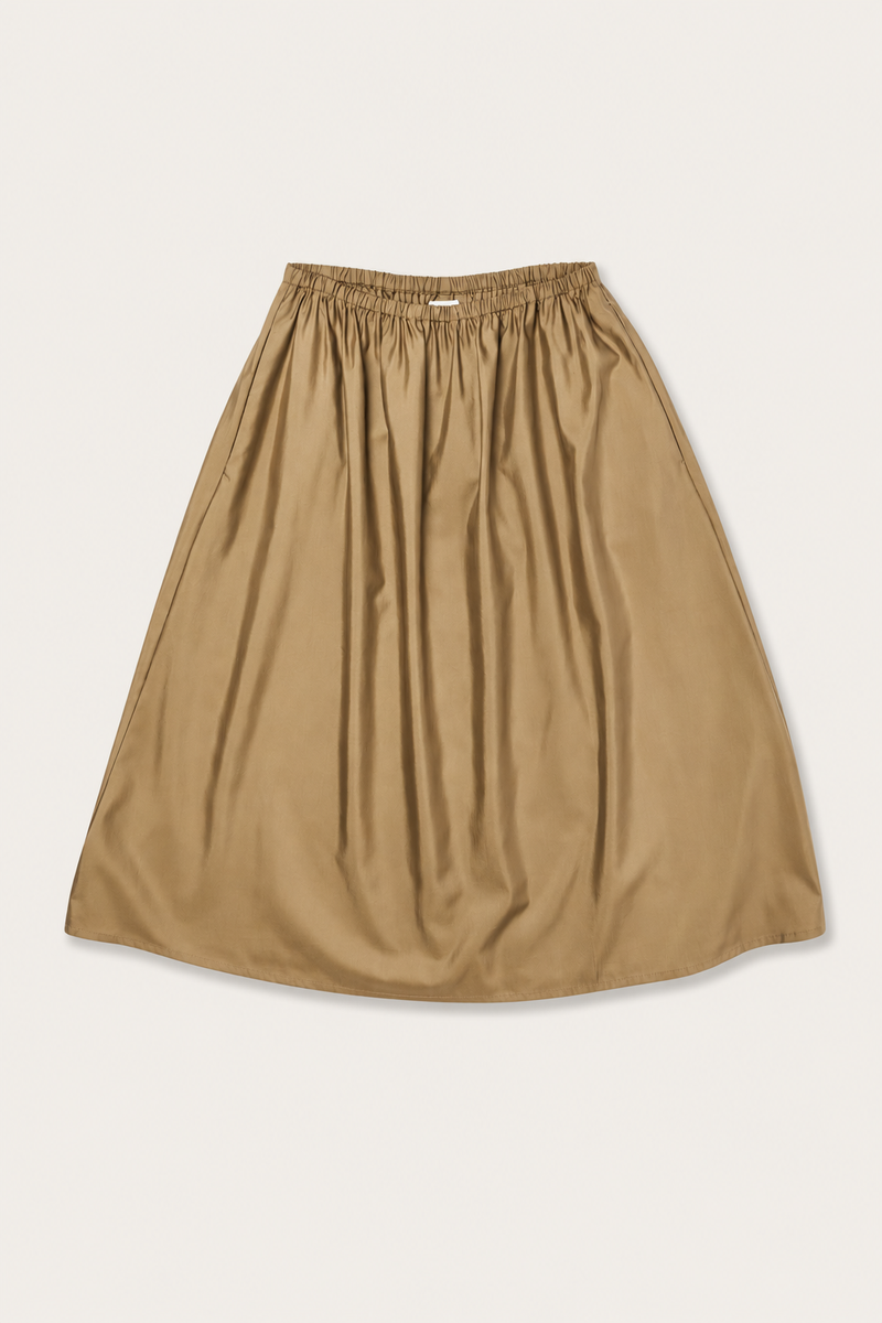 Bianca HW Below Knee Skirt, Gold