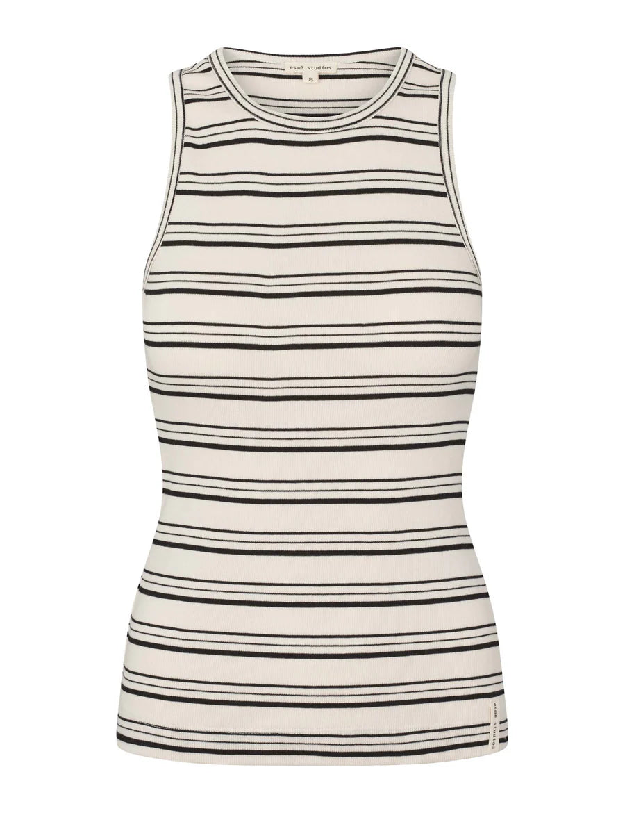 Blossom Tank Top, Black Stripe
