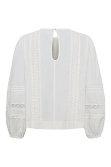 Clover ls blouse, White Sand