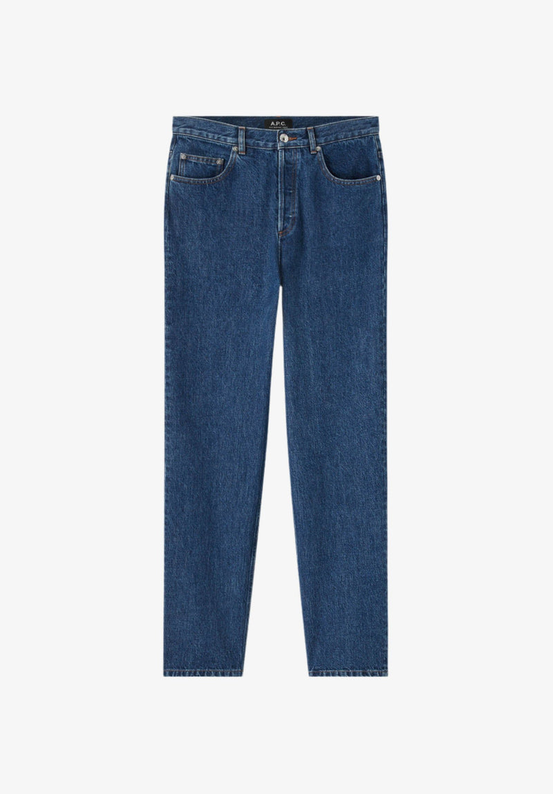 A.P.C. Fairfax Jeans Indigo Delavé stonewashed med vidt ben