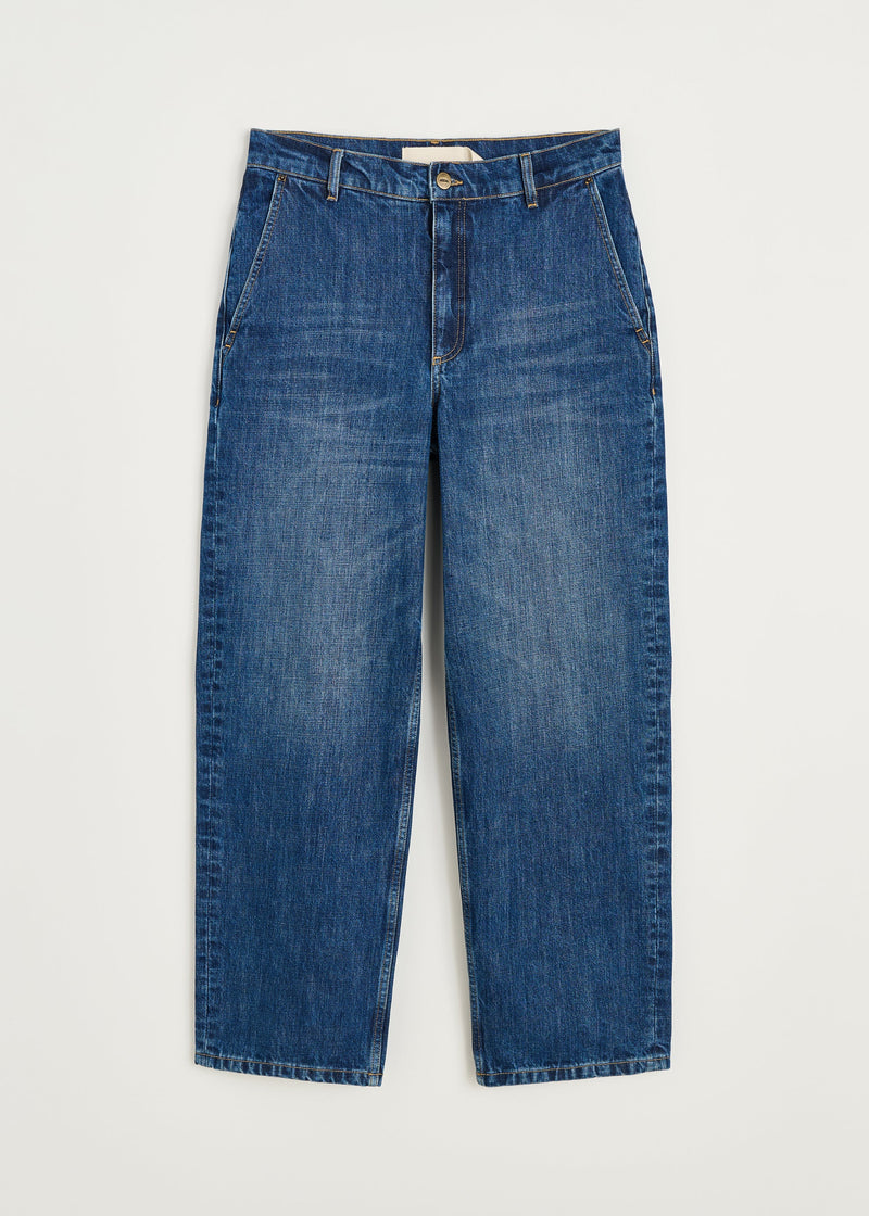 Carlo Midwaist Wide Jeans I 3086, Worn Blue