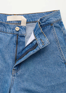 Carlo Midwaist Wide Jeans, Clear Blue