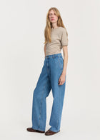 Carlo Midwaist Wide Jeans, Clear Blue