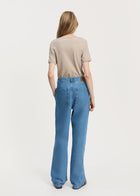 Carlo Midwaist Wide Jeans, Clear Blue