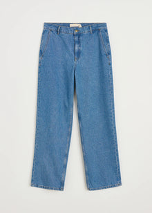 Carlo Midwaist Wide Jeans, Clear Blue