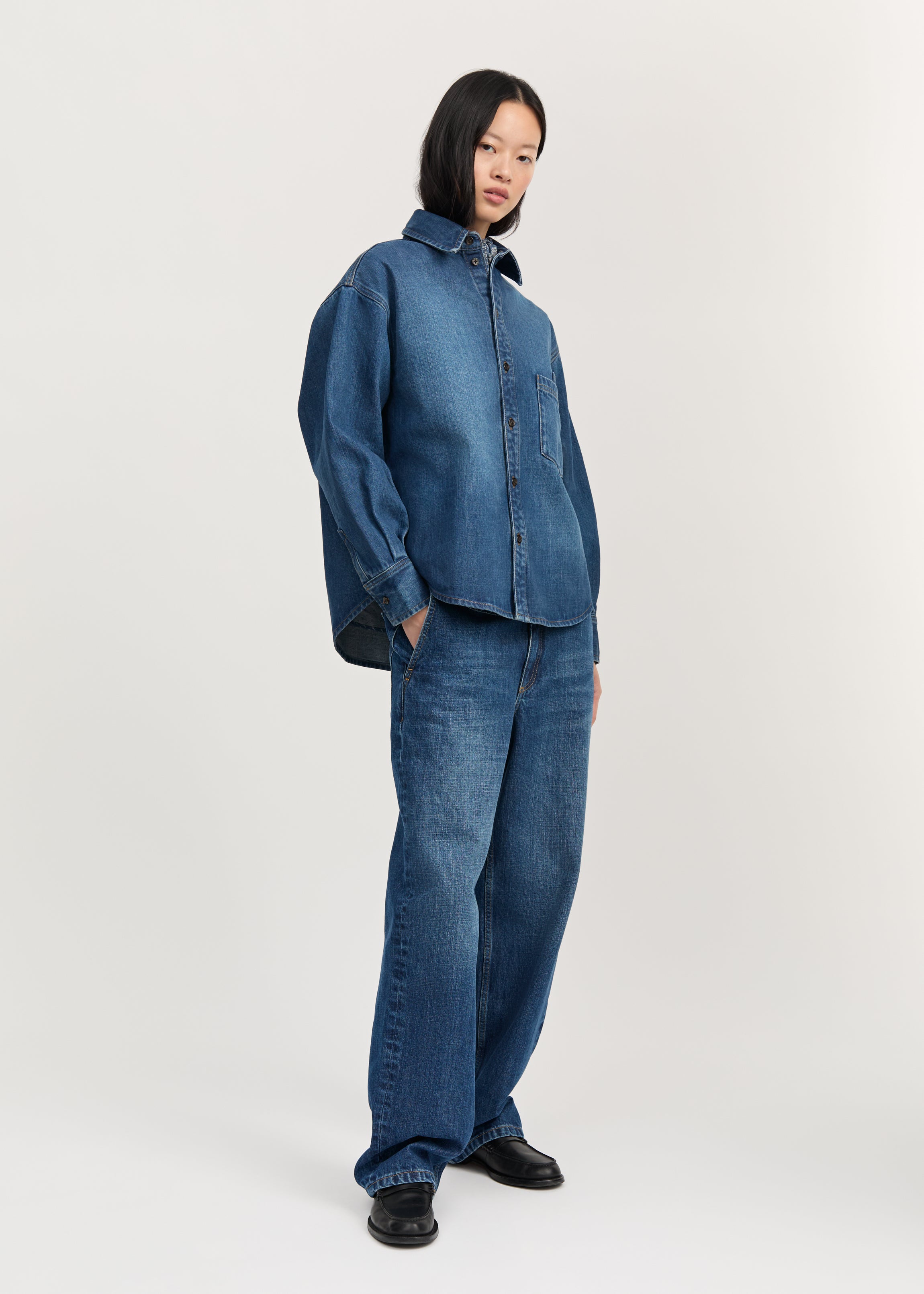 Casy Shirt Denim 3163, Worn Blue
