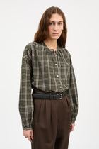 Skall Studio Cilla Shirt grøn/hvid tern