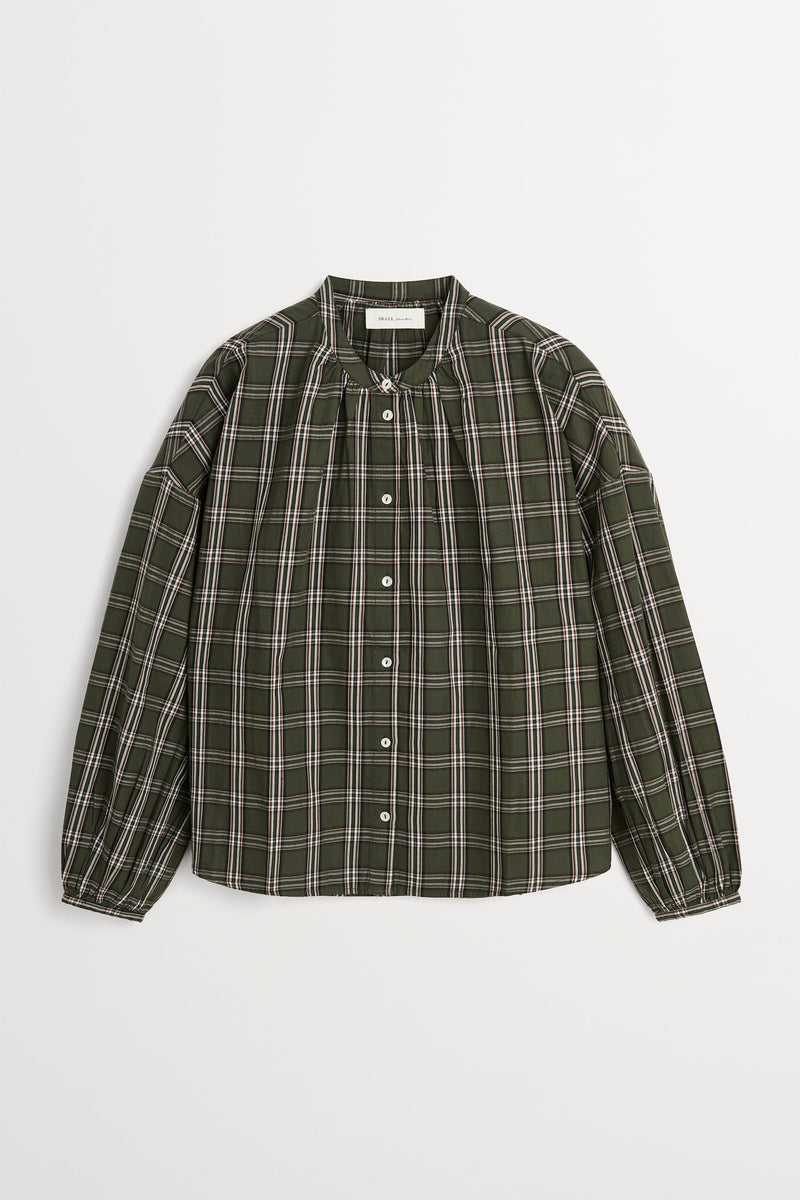 Skall Studio Cilla Shirt grøn og hvid ternet