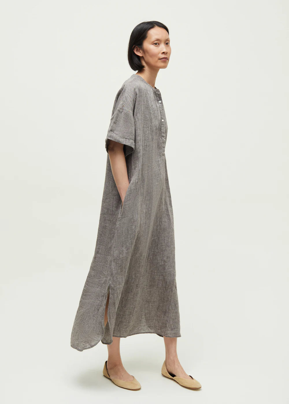 Cille Dress Linen, Brown