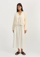 Cobe Cardigan Cotton, Pure Ecru