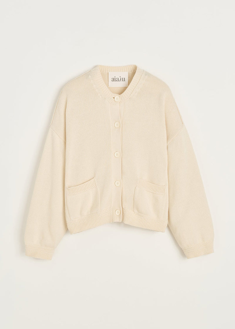 Cobe Cardigan Cotton, Pure Ecru