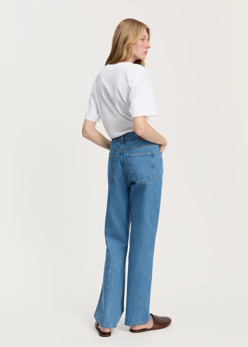 Cooper highwaist straight jeans, Clear Blue