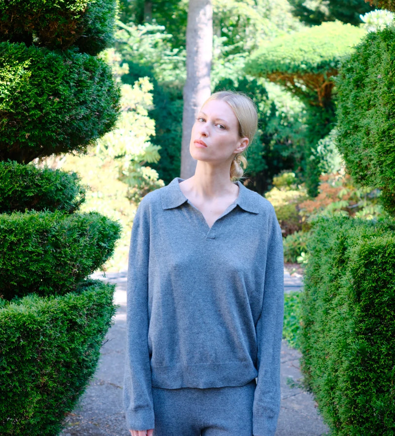 Cashmere Collar Jumper, Grey