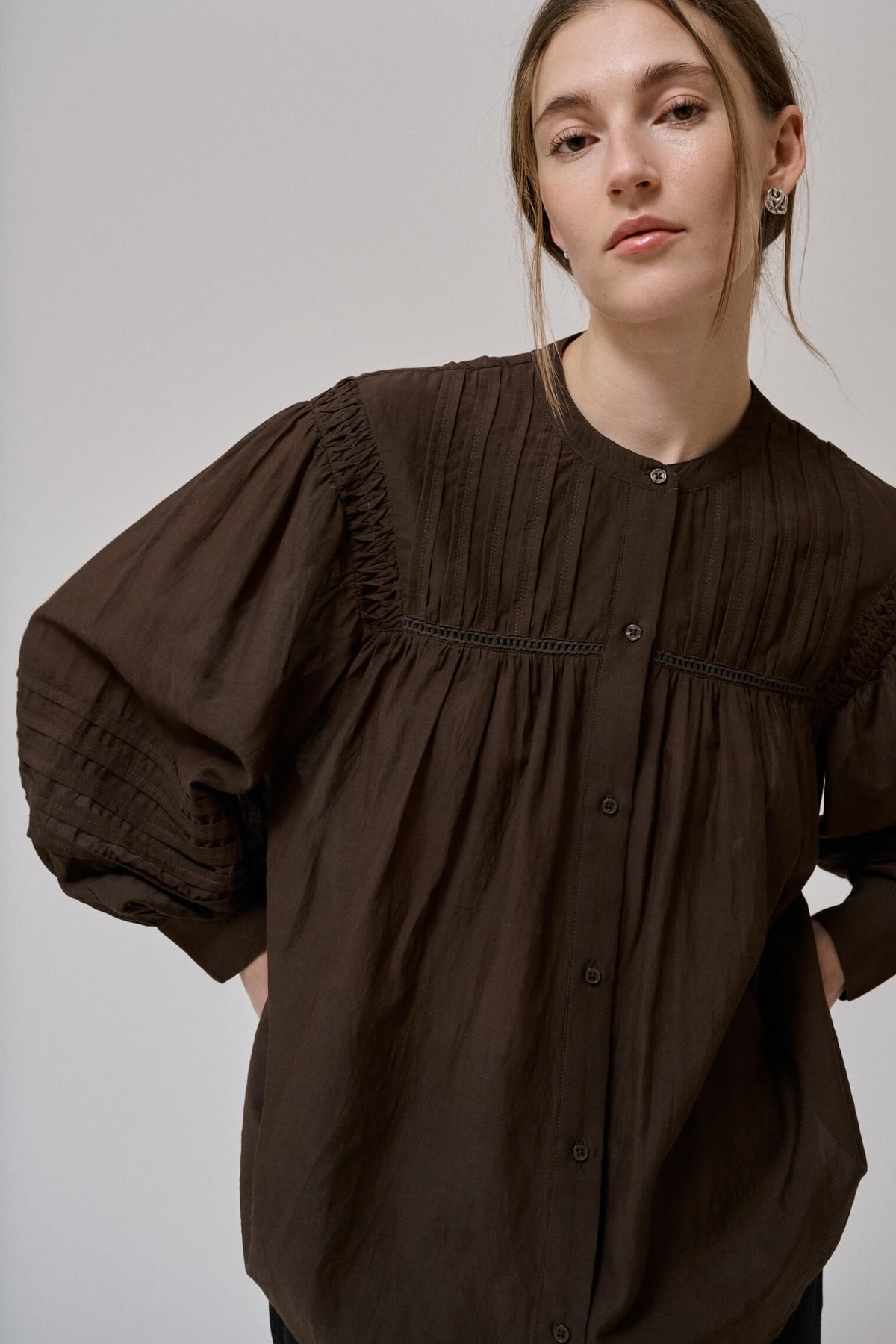 Dew ls shirt, Dark Brown