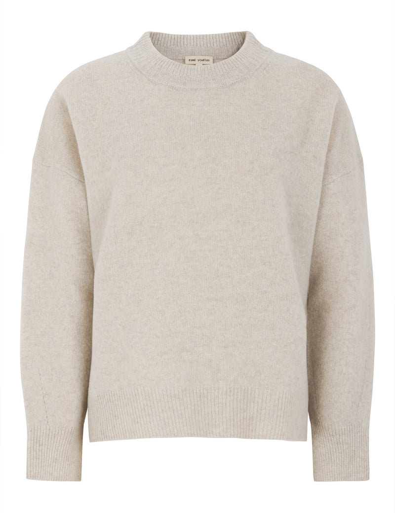 Cleo O-neck Knit, Nacreous Clouds Mélange