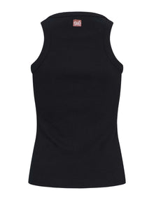 Blossom Racerback Rib Tank, Black