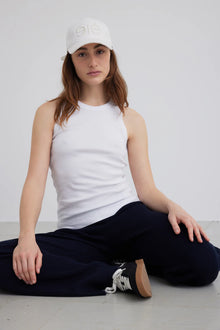 Blossom Racerback Rib Tank, Hvid