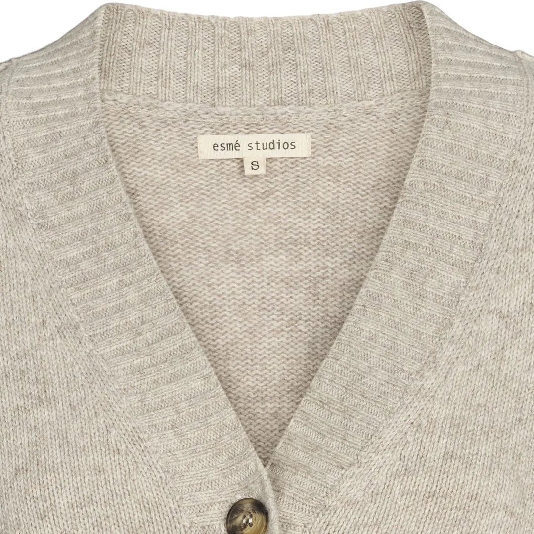 Elida Knit Cardigan, Sand Melange