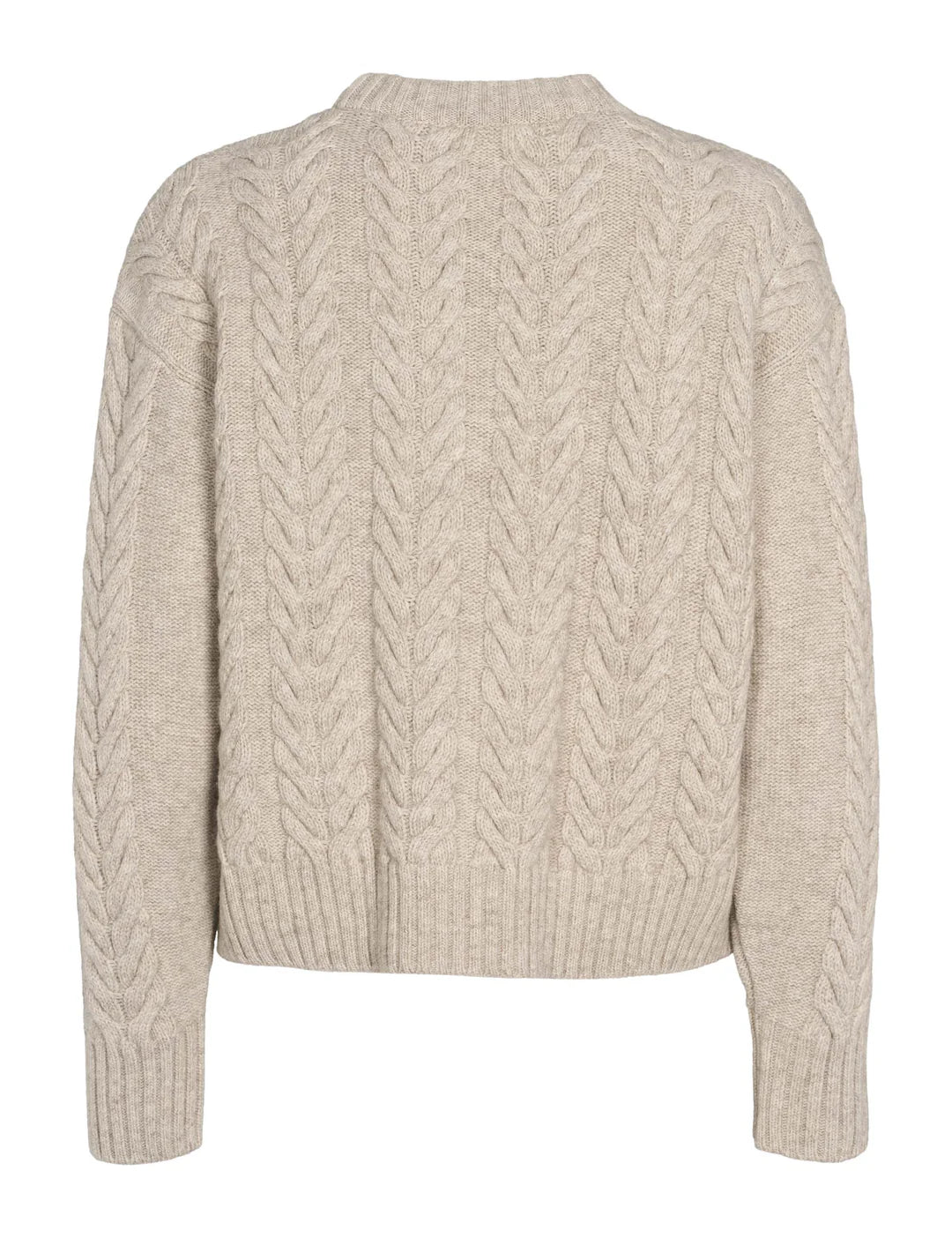 Elida O-neck Knit, Sand Melange