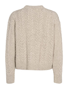 Elida O-neck Knit, Sand Melange