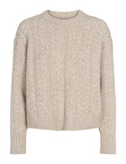 Elida O-neck Knit, Sand Melange