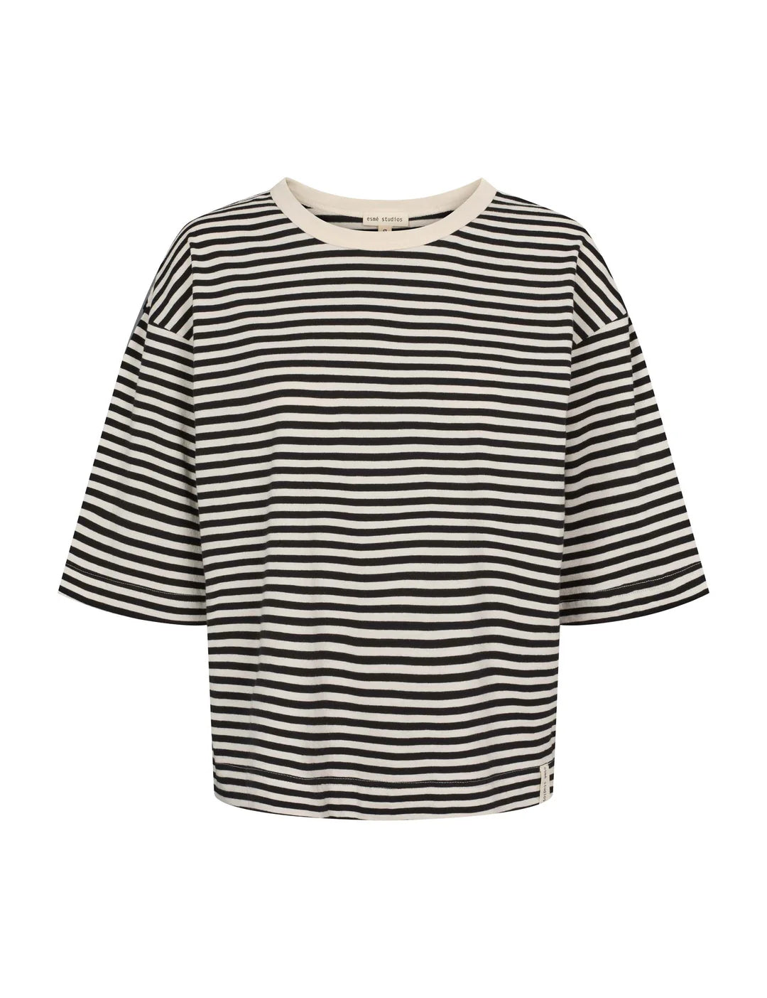 Signe Boxy T-shirt, Black Stripe