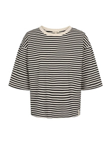 Signe Boxy T-shirt, Black Stripe