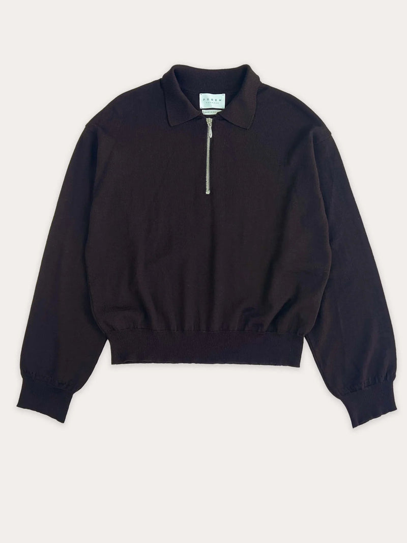 Ea Knit Polo, Espresso Melange