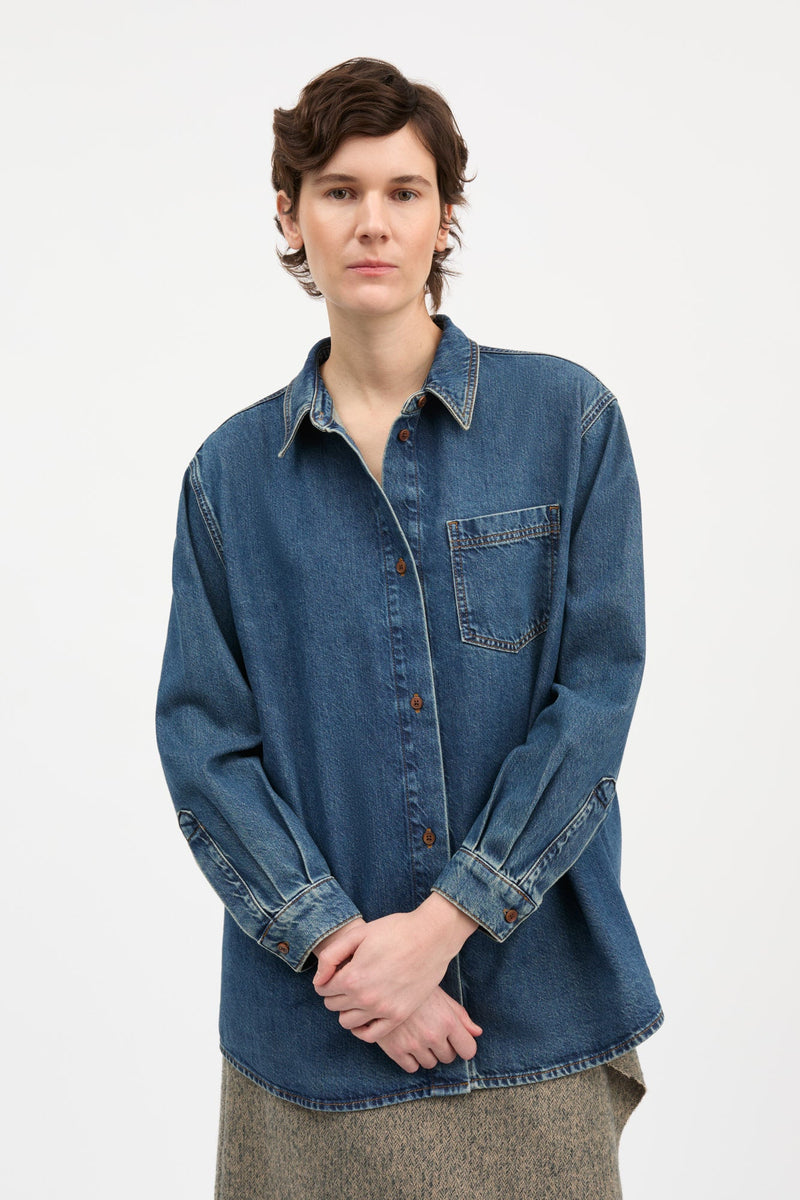 Skall Studio Edgar Shirt denim washed dark blue