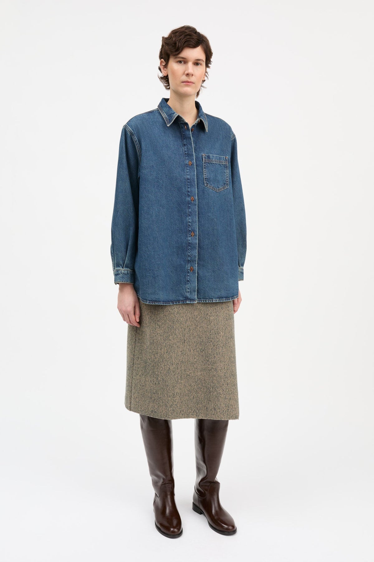 Skall Studio Edgar Shirt denim detalje