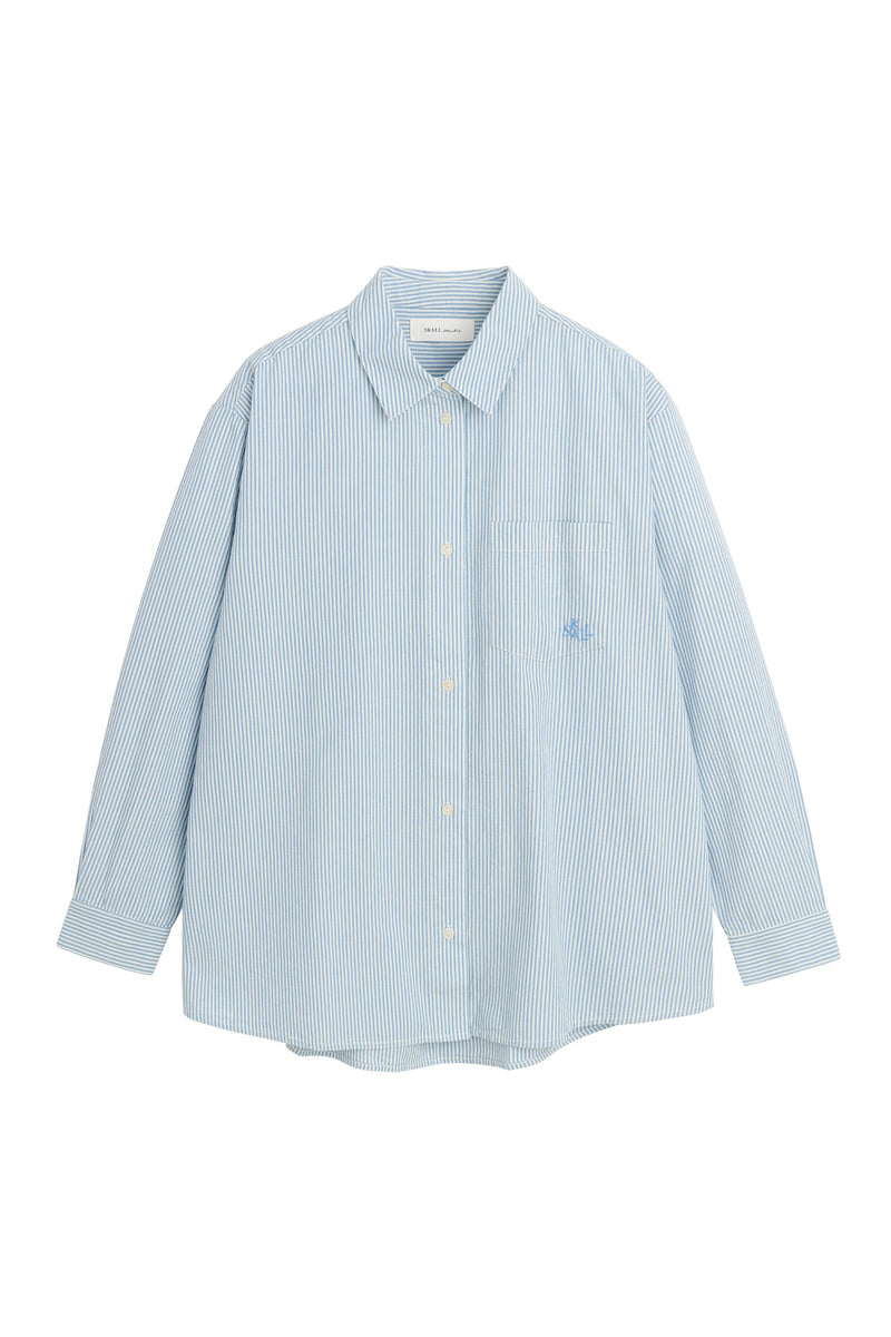Edgar shirt oxford, Light Blue / White Stripe