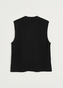 Elva vest – pure merino wool, Black