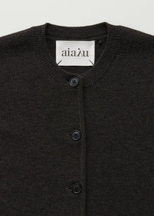 Elva vest - pure merino wool, Dark Brown Melange