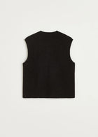 Elva vest - pure merino wool, Dark Brown Melange