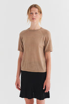 Wool Tee, Camel Melange