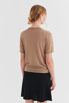 Wool Tee, Camel Melange