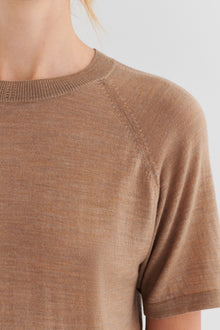 Wool Tee, Camel Melange