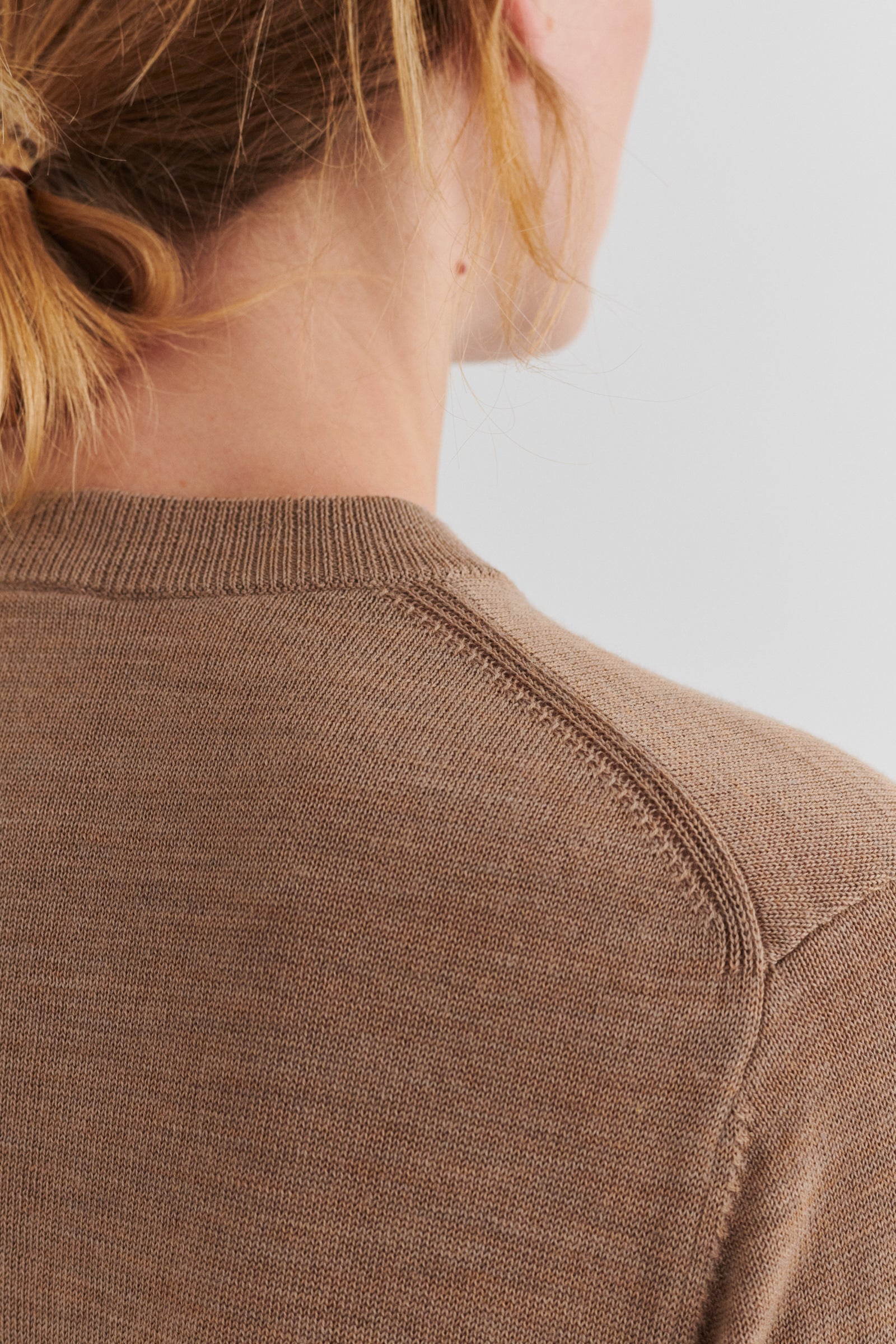 Wool Tee, Camel Melange