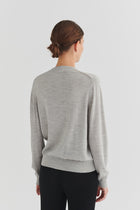 Wool Cardigan, Light Beige Melange