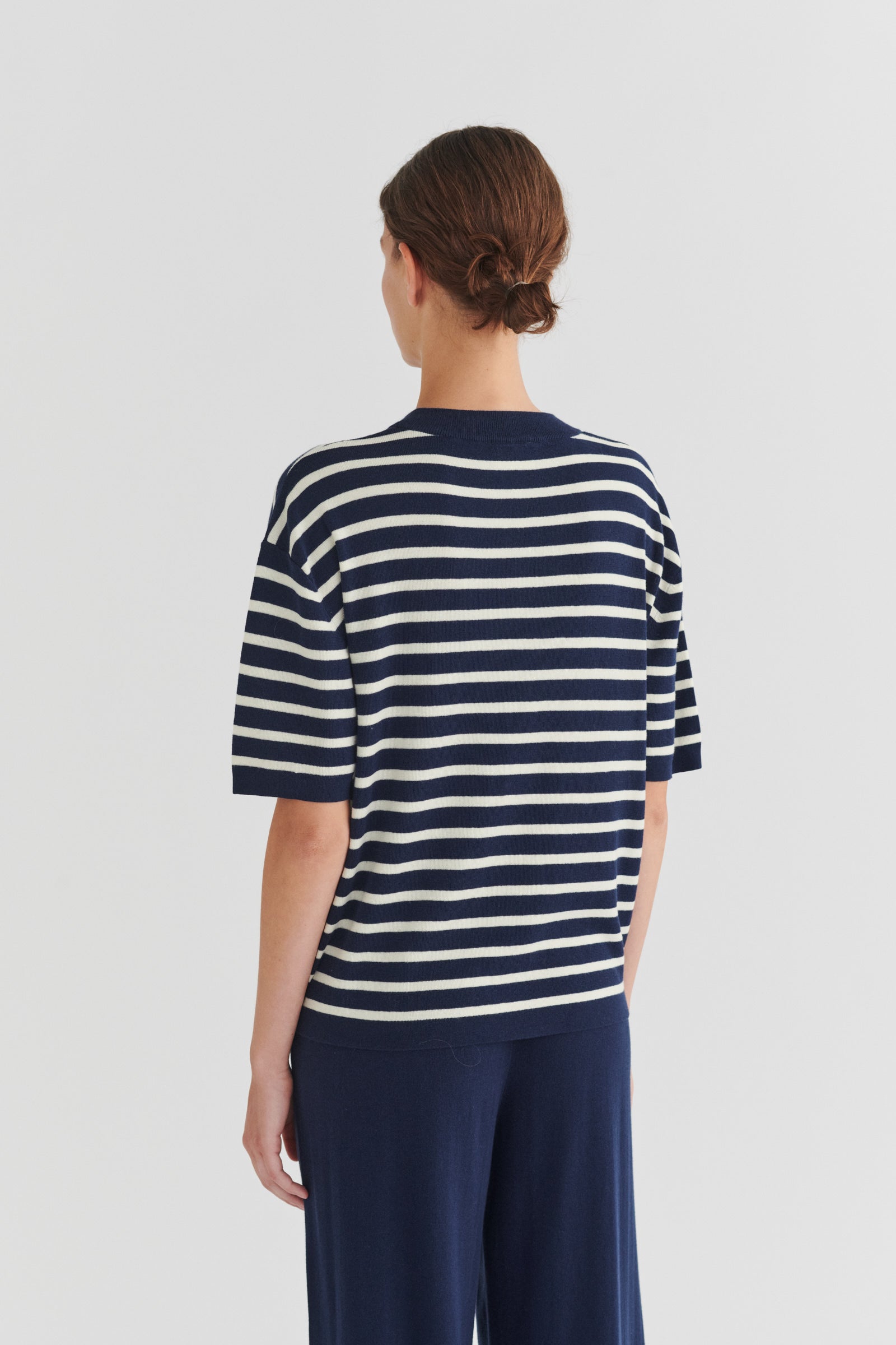 Striped Tee, Ecru / Dark Navy