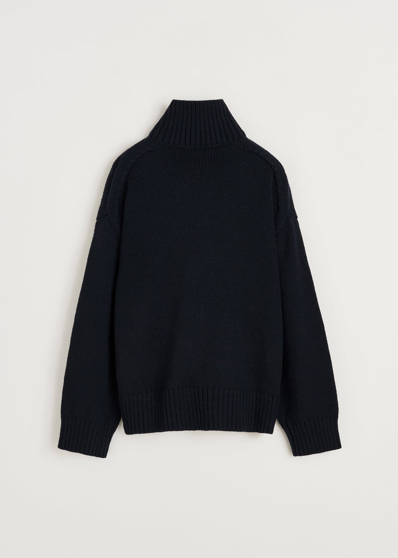 Farah sweater highland wool Black Navy