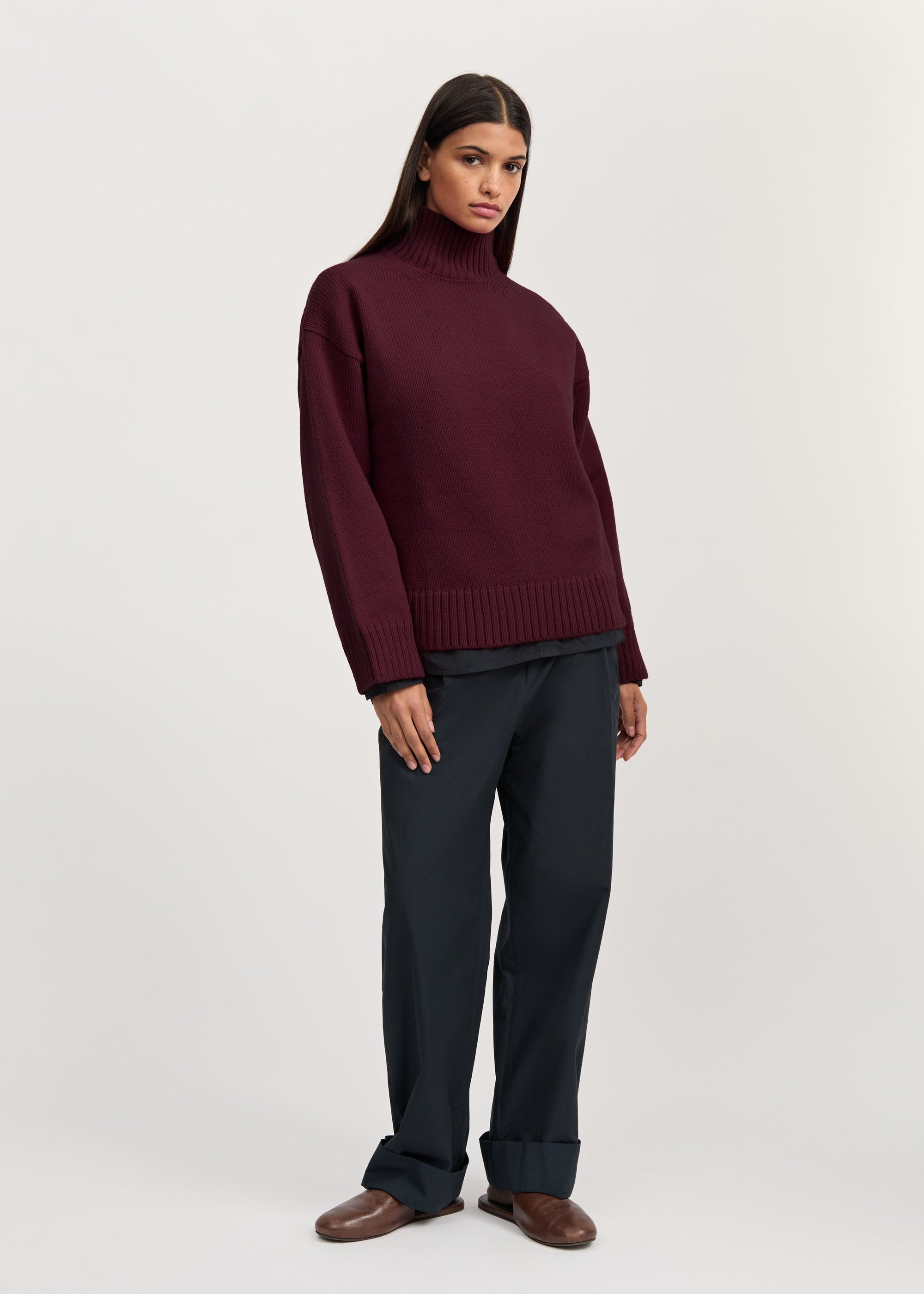 Farah sweater highland wool Bordeaux