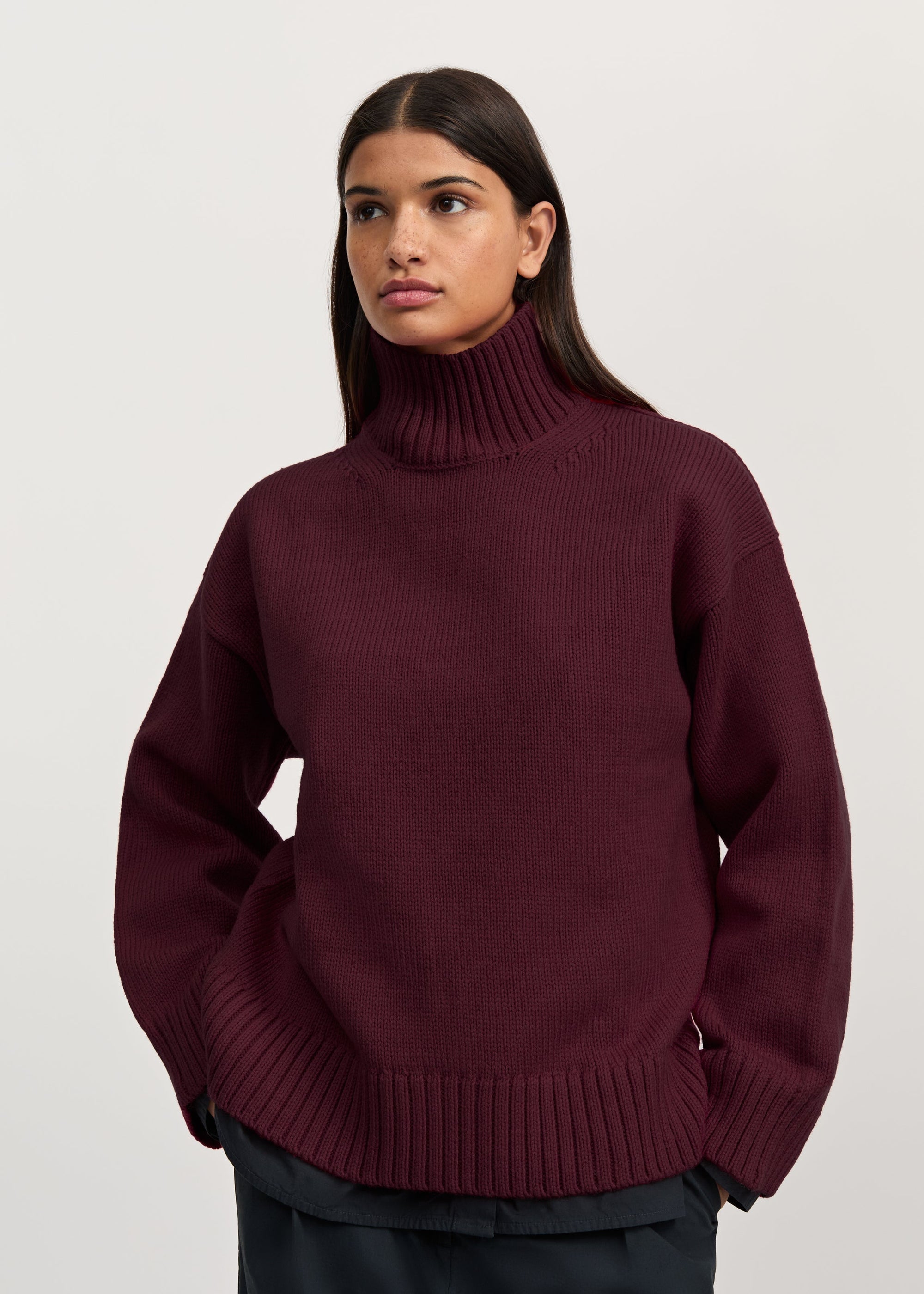 Farah sweater highland wool Bordeaux