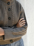 Gertrud Cable Cardigan, Coffee Melange